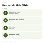 AyurPuran Keshmrida Hair Elixir at a glance: key points as printed on the pack