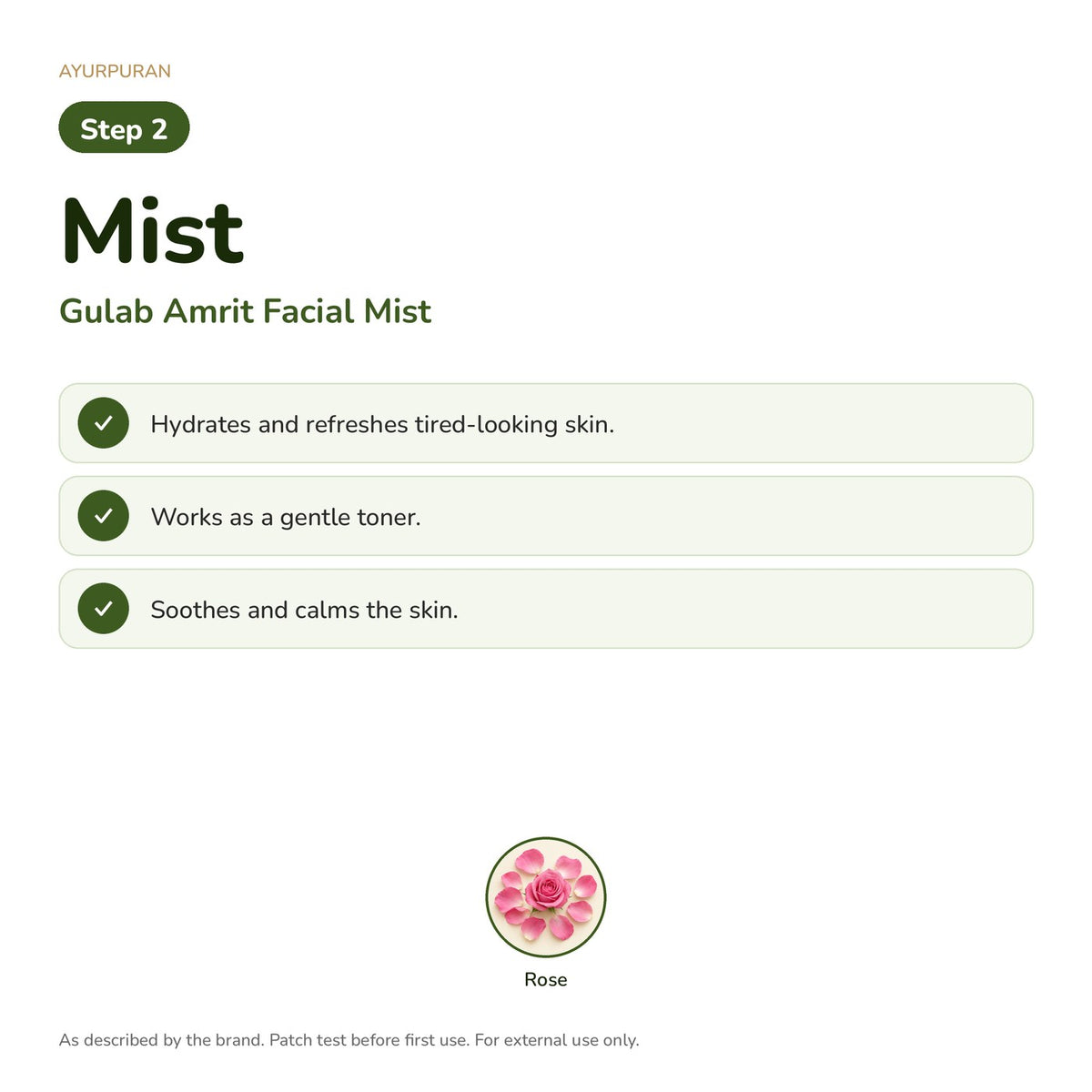 AyurPuran Daily Cleansing Kit step 2: Mist with Gulab Amrit Facial Mist
