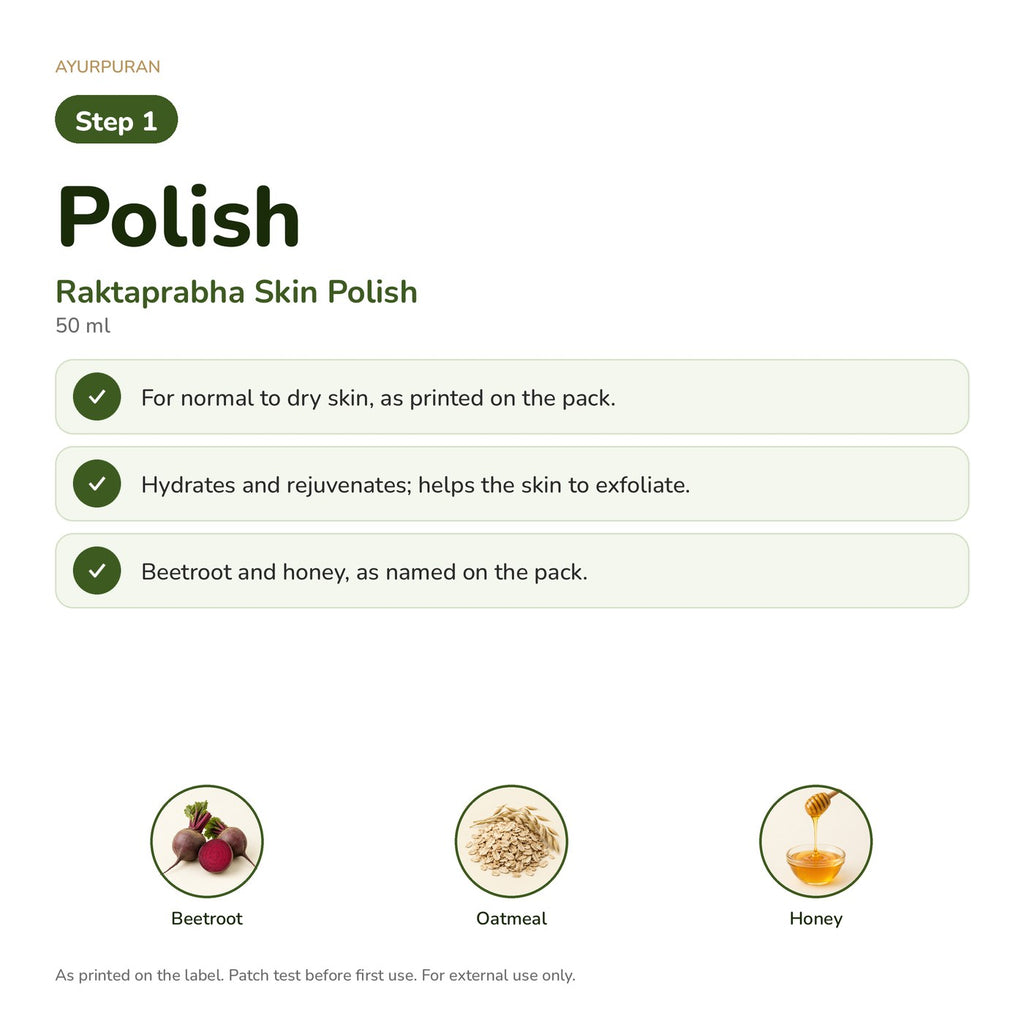 AyurPuran Facial Glow Kit step 1: Polish with Raktaprabha Skin Polish