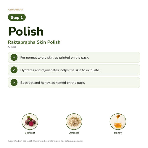 AyurPuran Facial Glow Kit step 1: Polish with Raktaprabha Skin Polish